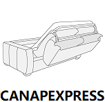 Canapé convertible CanapExpress, matelas 22cm d'épaisseur.