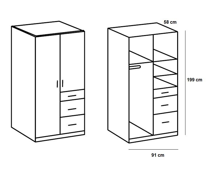 Changer mobile 2 tiroirs 3 étagères ouvertes 2 compartiments avec portes de  chêne