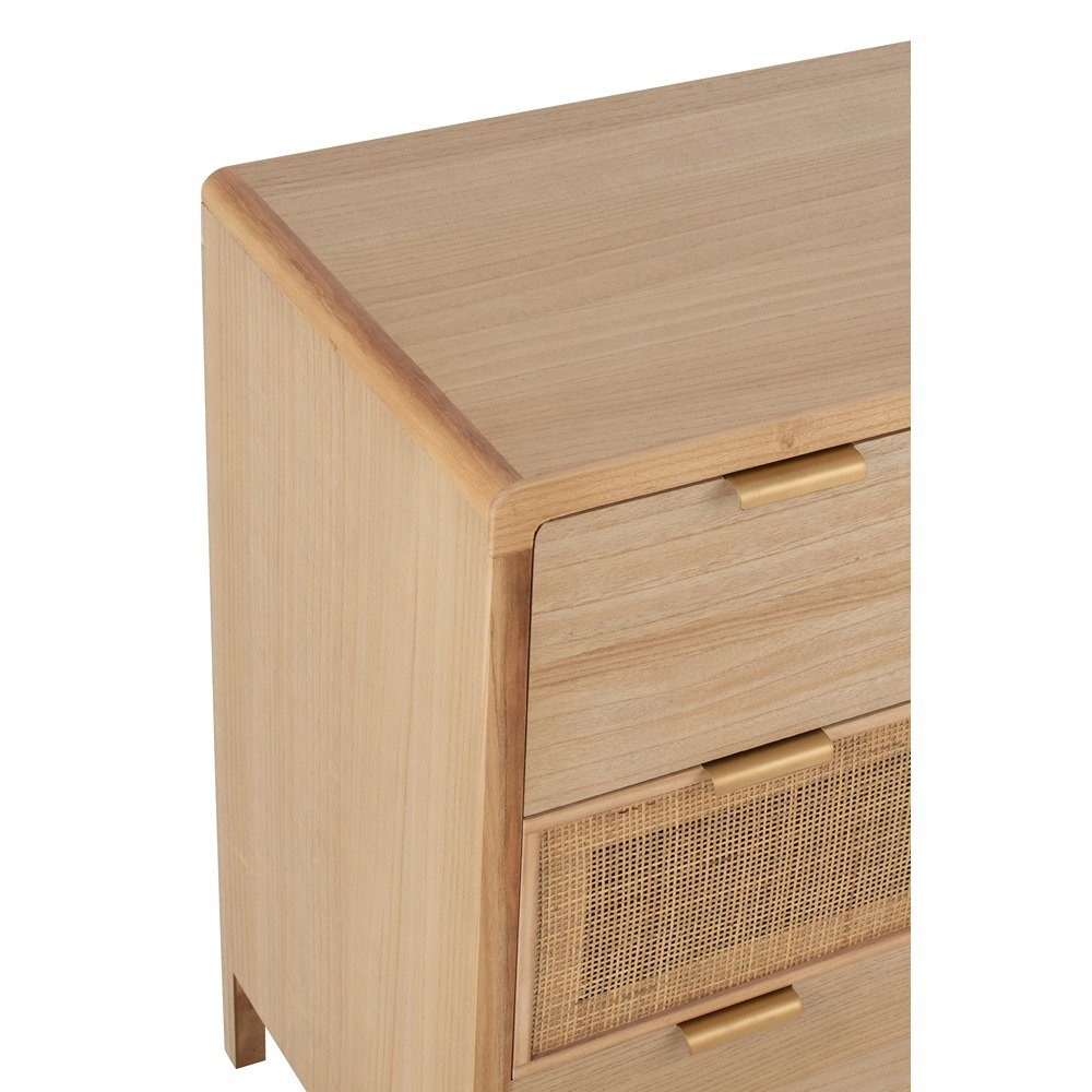 Commode en bois naturel TSARA avec  3 tiroirs