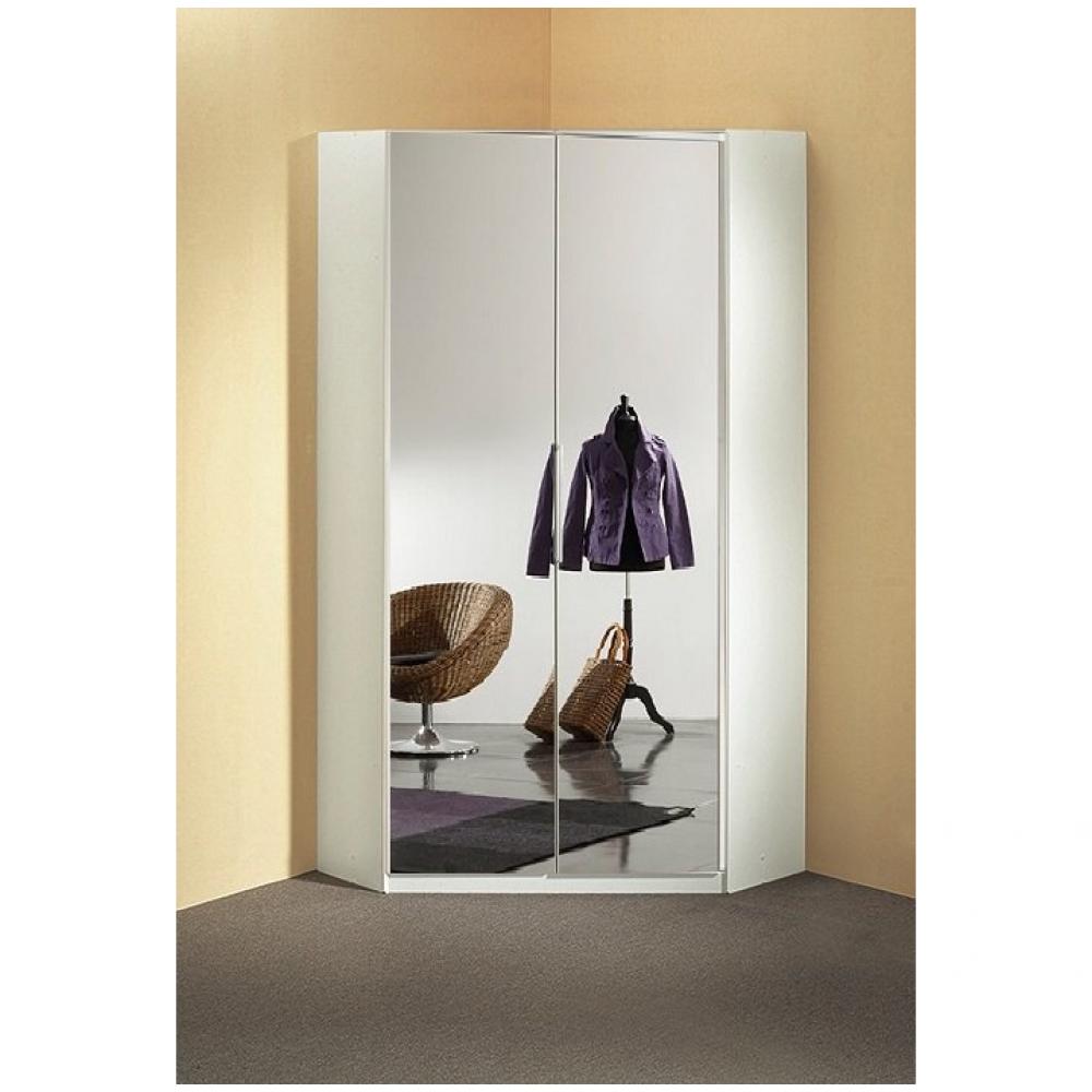 Dressings et armoires, meubles et rangements, Armoire d'angle dressing GABY  2 portes miroir 95 x 95 cm