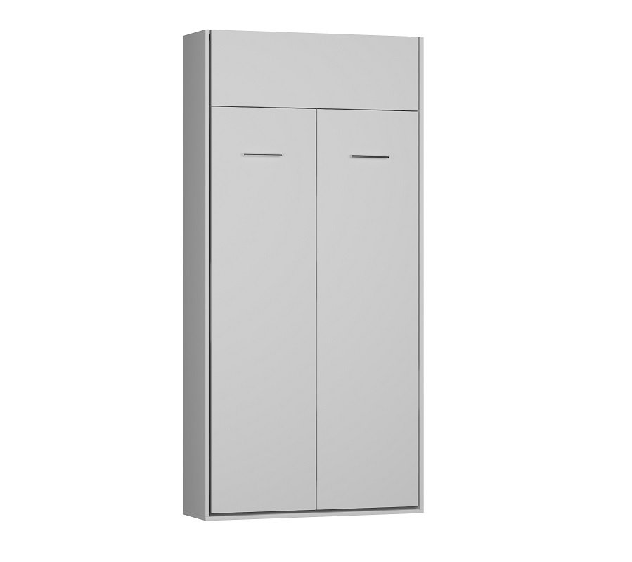 Armoire lit escamotable DYNAMO SOFA canapé intégré blanc tissu anthracite 90*200 cm