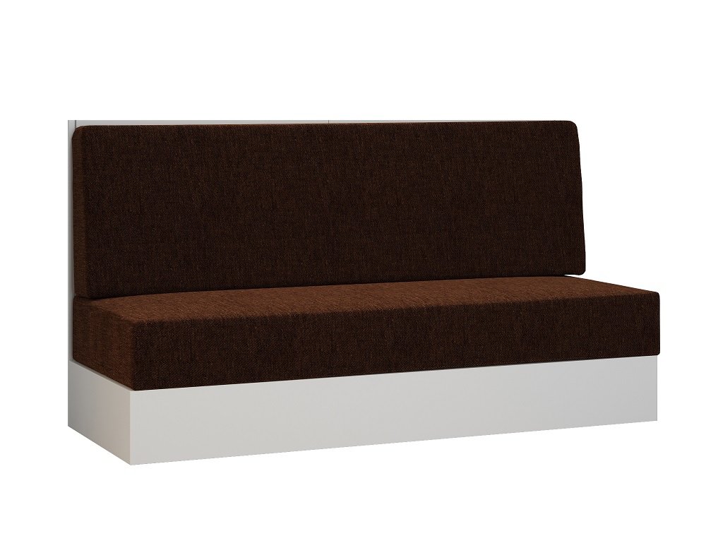 Armoire lit escamotable DYNAMO SOFA façade blanc brillant canapé marron 160*200 cm