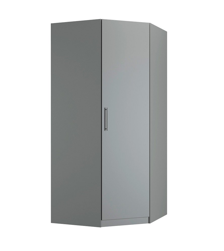 Composition armoire lit escamotable SMART-V2 gris mat Couchage 140 x 200 cm armoire 2 portes + angle