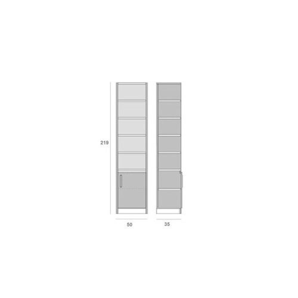 Composition armoire lit horizontale STRADA-V2 gris graphite mat Couchage 160*200 avec surmeuble et 1 colonne bibliothèque