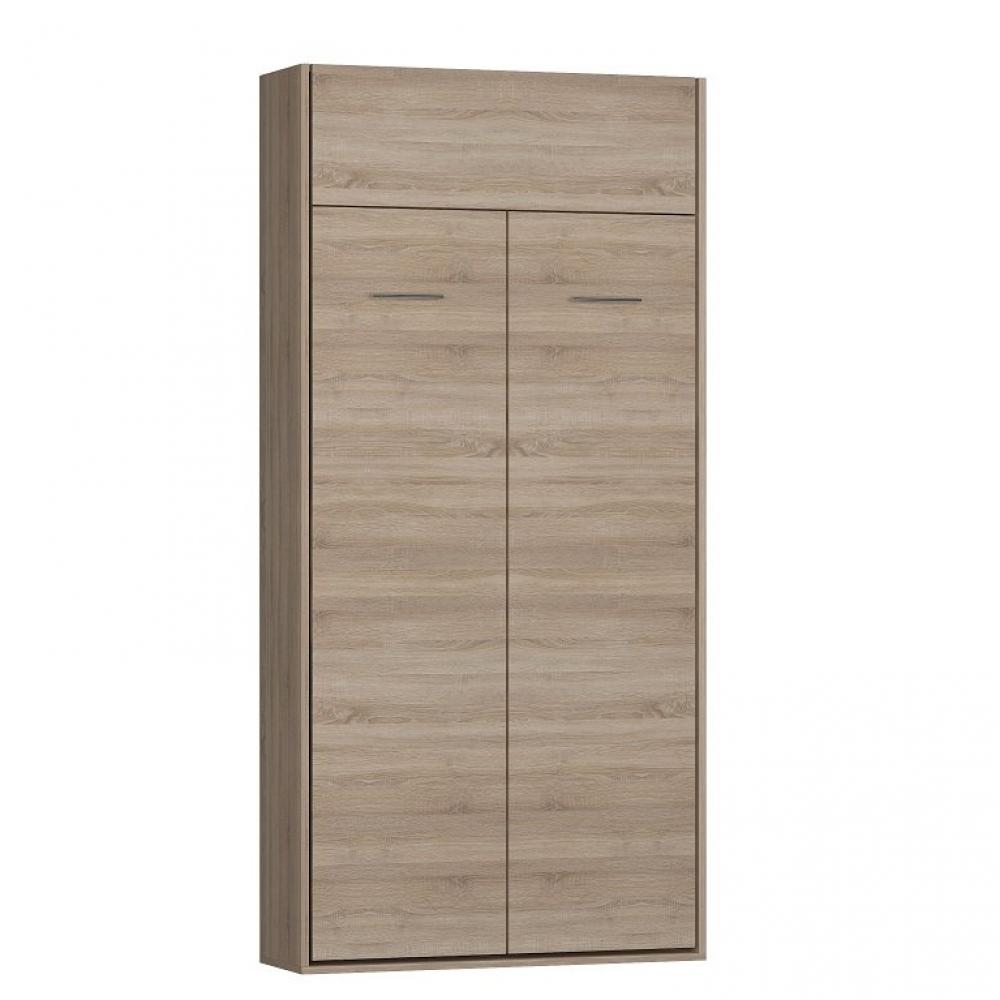 Armoire lit escamotable DYNAMO chêne naturel ouverture assistée couchage 90*200 cm