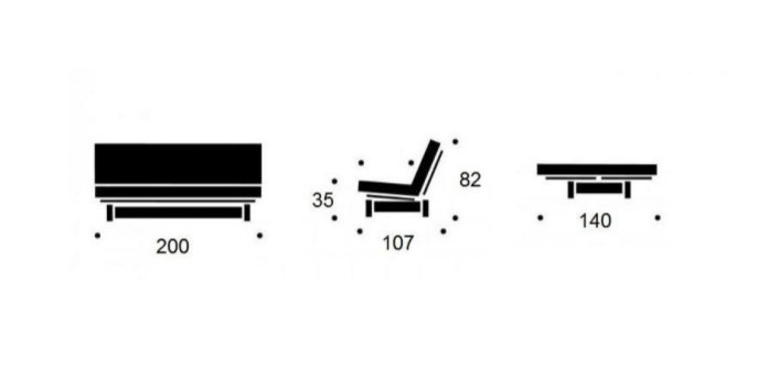 Banquette convertible FRESH pin coloris gris couchage 140*200 cm.