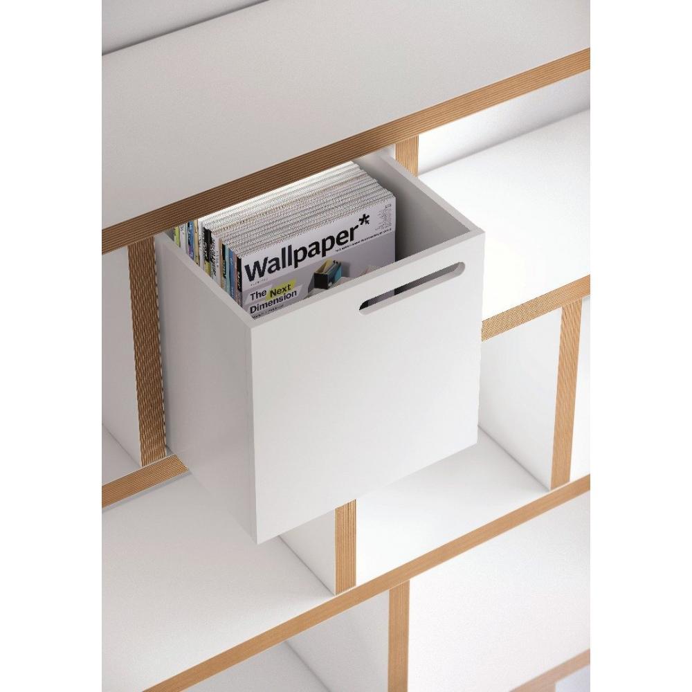 cube de rangement en bois pour bilbiothèque Berlin coloris au choix