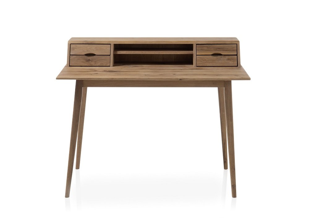 Bureau TUCSON style scandinave chêne noueux massif  4 tiroirs