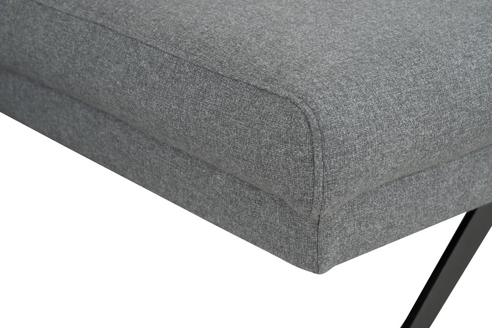 Canapé angle FERNIE double profondeur méridienne droite tissu gris 296 x 179 cm