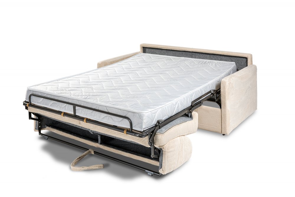 Canapé convertible PARADISO EXPRESS 140cm matelas 14cm velours côtelé beige