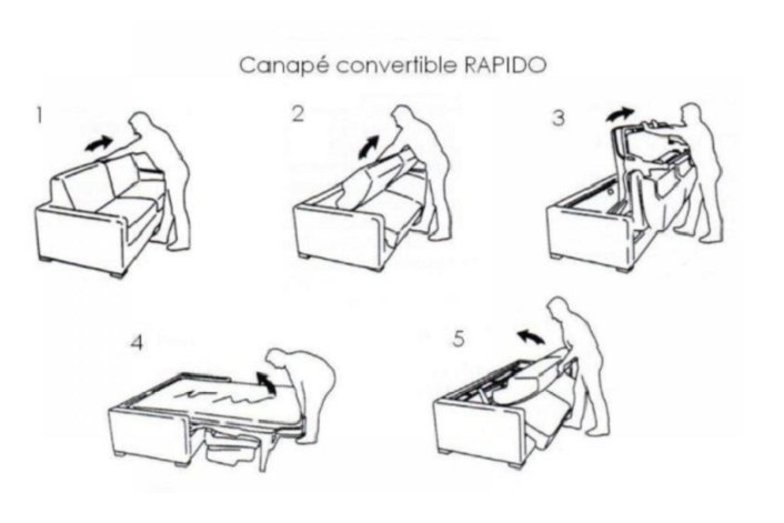 Canapé Convertible express AGATA 120 cm déhoussable matelas 14 cm Encombrement ouvert : 206 cm 