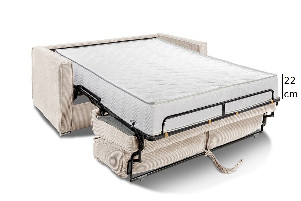 Canapé convertible express ANTIBES couchage 120 cm matelas mémory 22 cm sommier LATTES