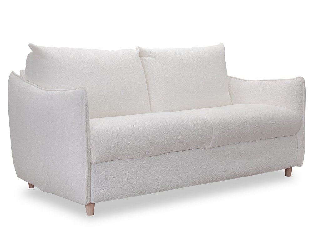 Canapé Convertible express JACK Encombrement ouvert : 207 cm couchage 120 piétement hêtre naturel.