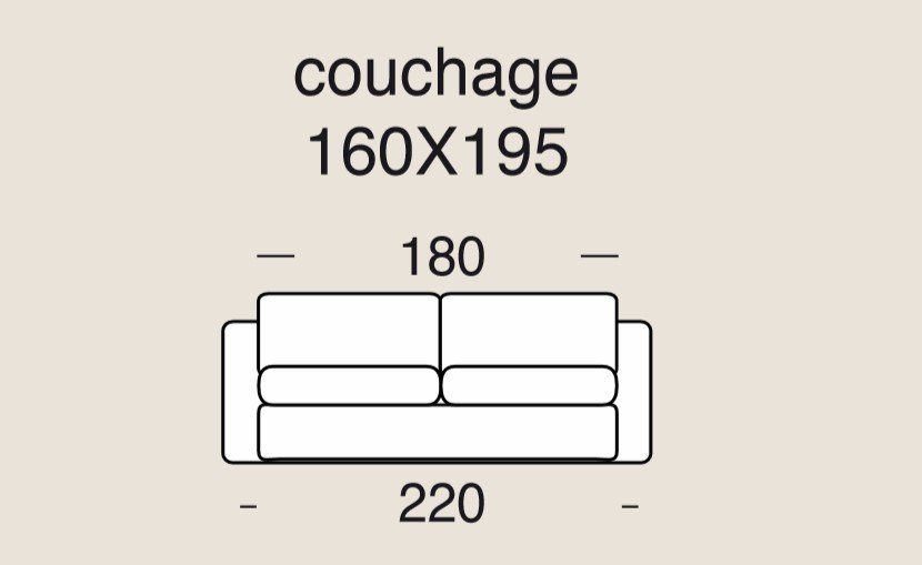 Canapé convertible express  PAGODA couchage 160 cm matelas 20 cm