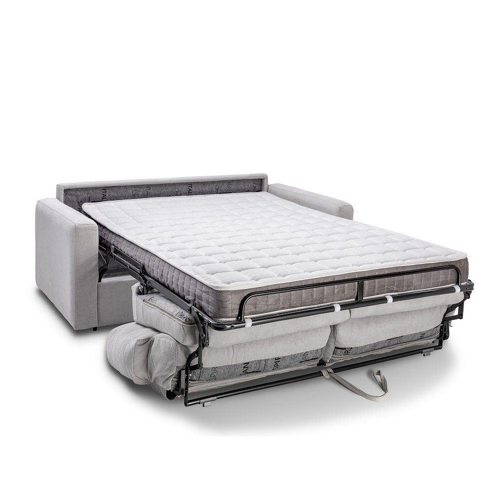 Canapé convertible express TOULOUSE 140 cm matelas 16 cm tissu tweed bleu paon