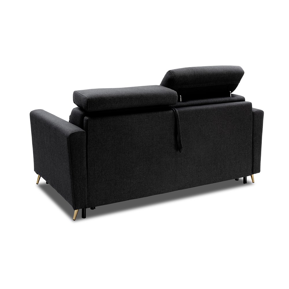 Canapé VERSAILLES convertible express têtières réglables sommier métal 140 cm