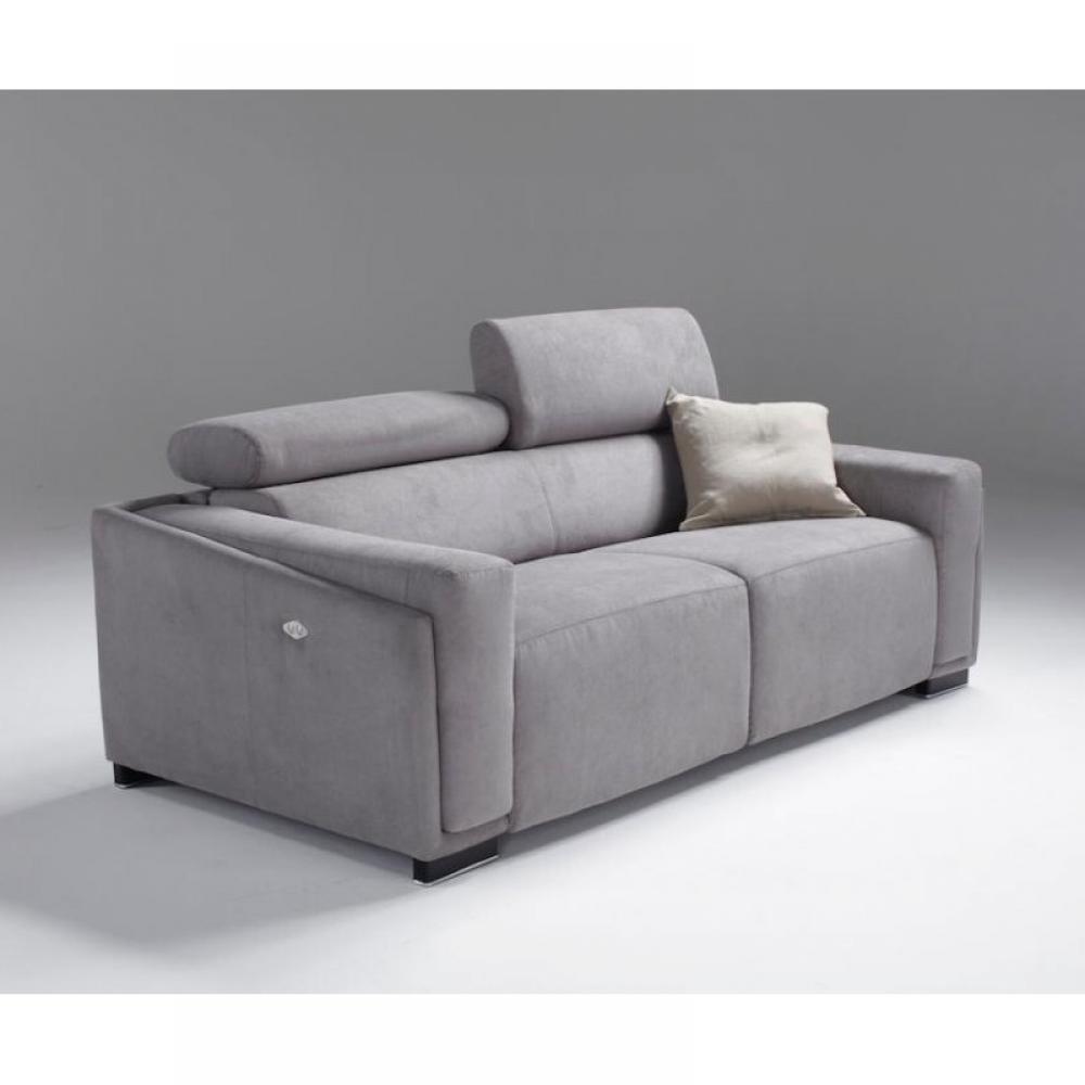 Canapé convertible lit et relax ABIGAIL couchage 160 cm cuir gris 