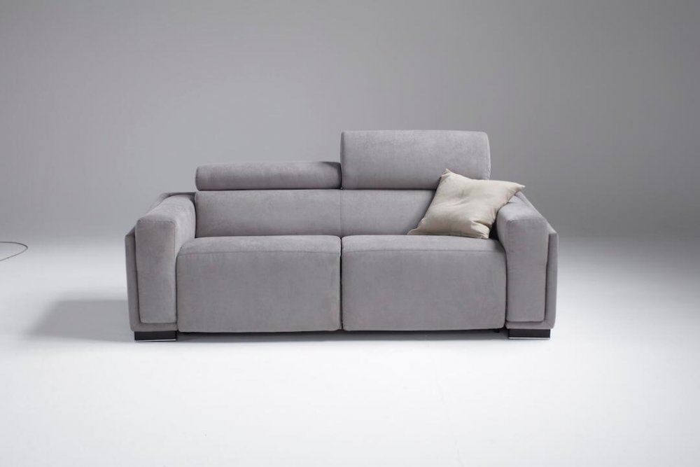 Canapé convertible lit et relax ABIGAIL couchage 160 cm cuir gris 