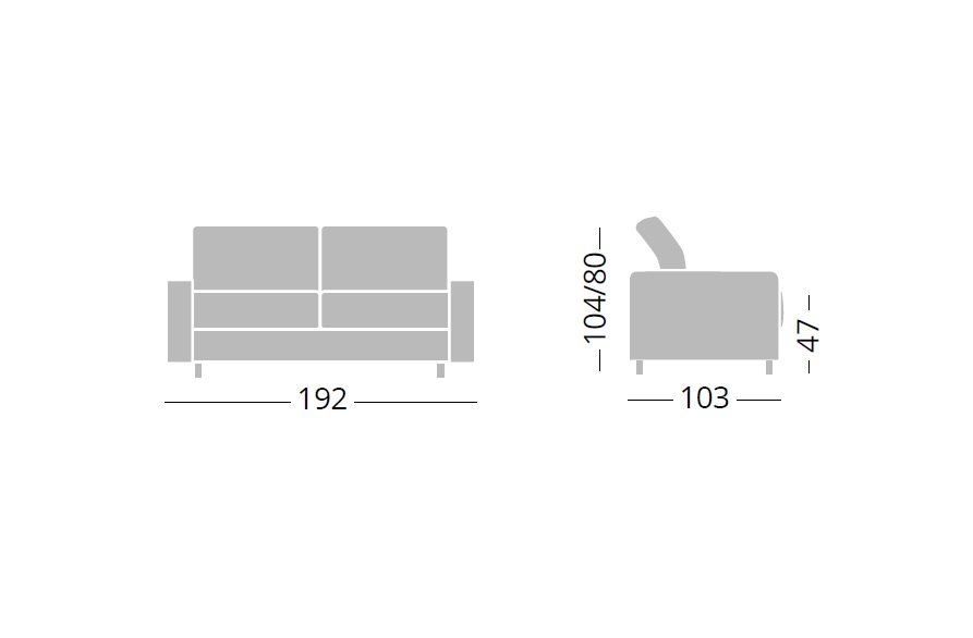 Canapé fixe ATLANTIDE 3 places assise tissu Maracaibo piqué