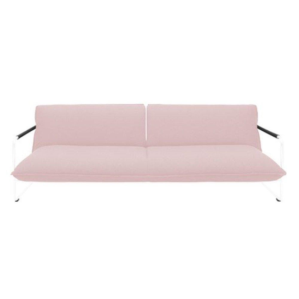 Canapé lit convertible design NOVA 3 places en tissu laine rose pastel structure laquée blanc  SOFTLINE