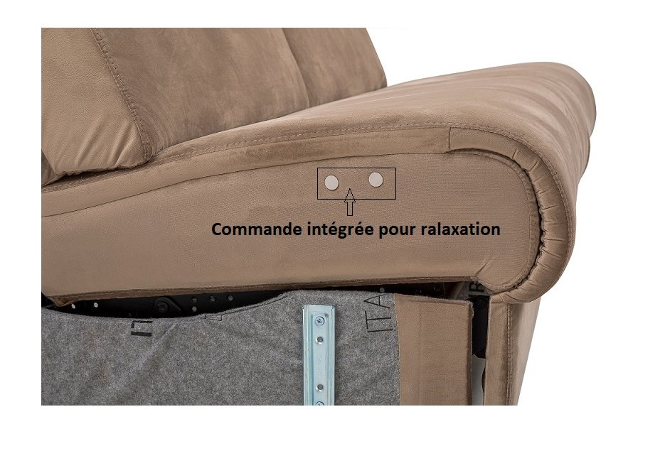 Canapé 2 places 2 relax électrique REAUMUR avec système zéro wall microfibre gris cendré