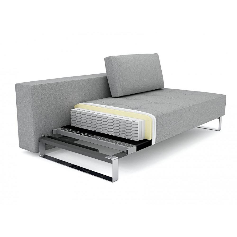 INNOVATION LIVING  Canapé gigogne design CASSIUS DELUXE EXCESS LOUNGER gris Twist Charcoal convertible lit 155*200 cm