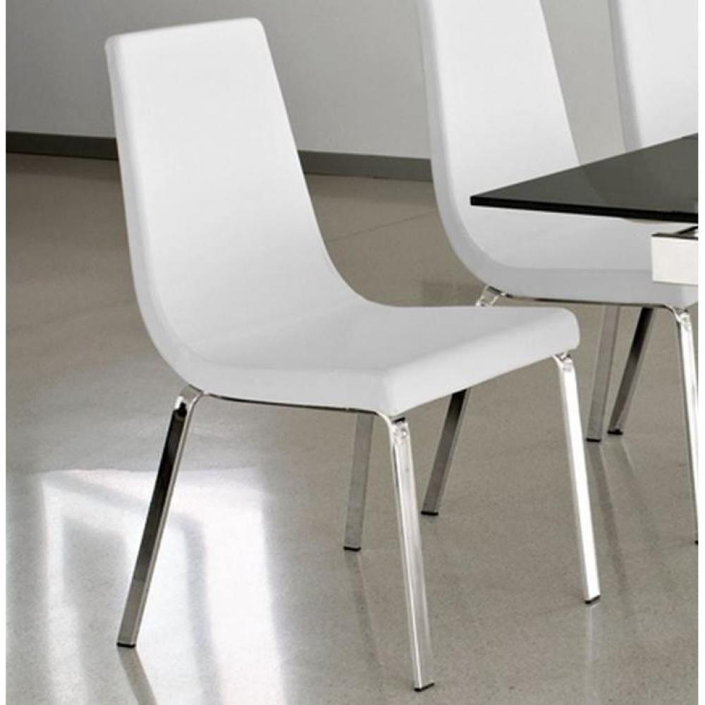 Chaise haut de gamme CRUISER  assise cuir blanc optique