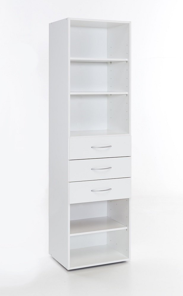 Colonnes de rangement, meubles et rangements, Colonne de rangement LUND 3  tiroirs blanc mat 50 x 40 cm profondeur