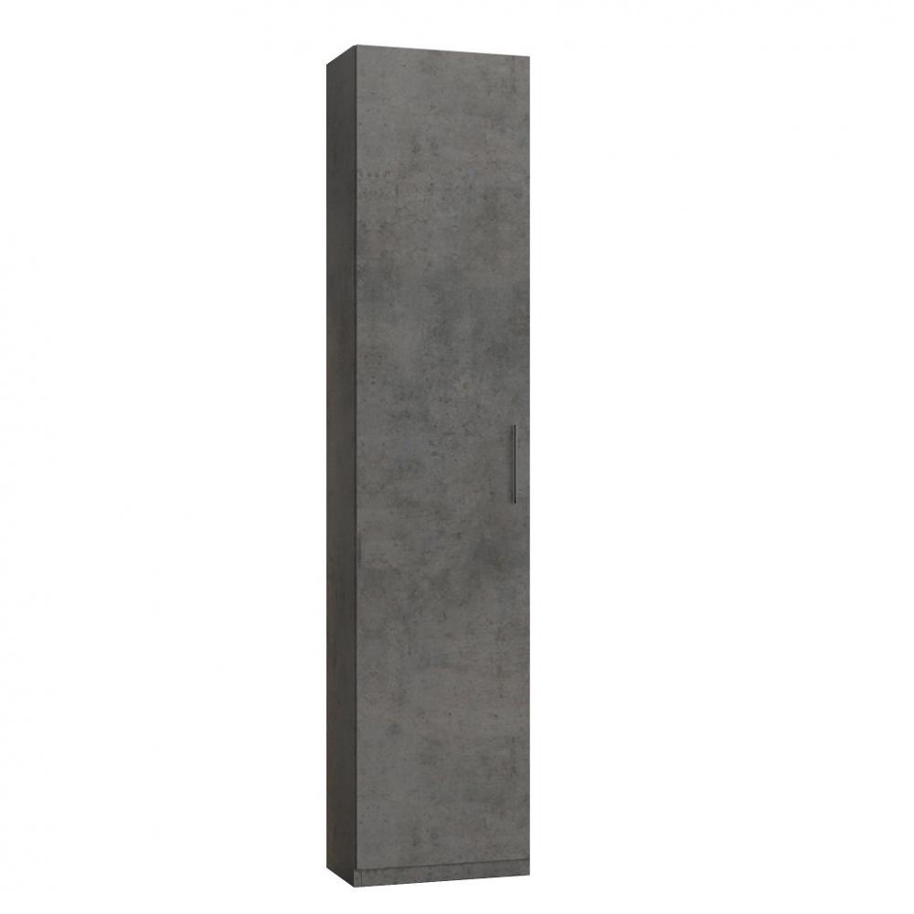 Armoire de rangement 1 porte coloris gris béton largeur 50 cm