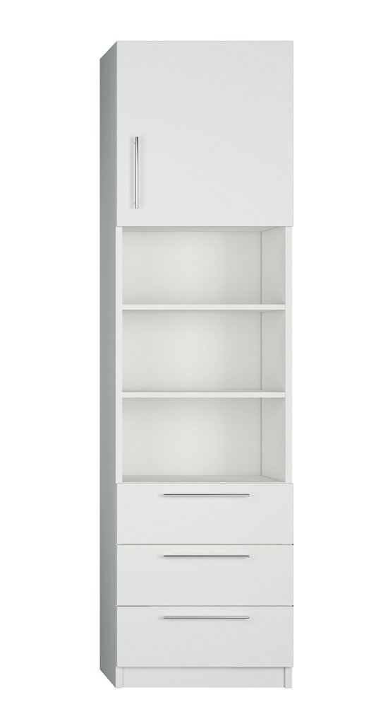 Armoire de rangement 1 porte niche centrale 3 tiroirs 50*50 cm hauteur 223 cm personnalisable