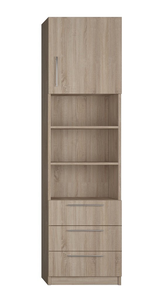 Armoire de rangement 1 porte niche centrale 3 tiroirs 50*50 cm hauteur 223 cm personnalisable