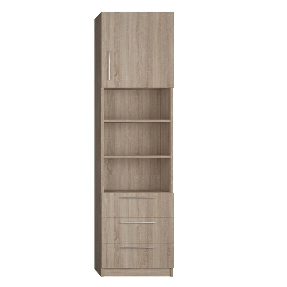 Armoire de rangement 1 porte niche centrale 3 tiroirs 50*50 cm hauteur 240 cm personnalisable