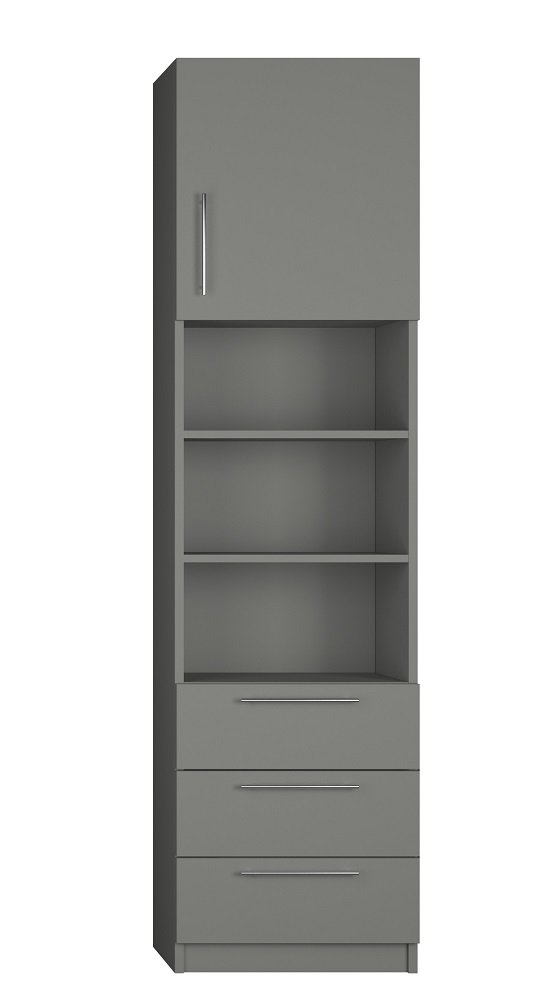 Armoire de rangement 1 porte niche centrale 3 tiroirs 50*50 cm hauteur 240 cm personnalisable