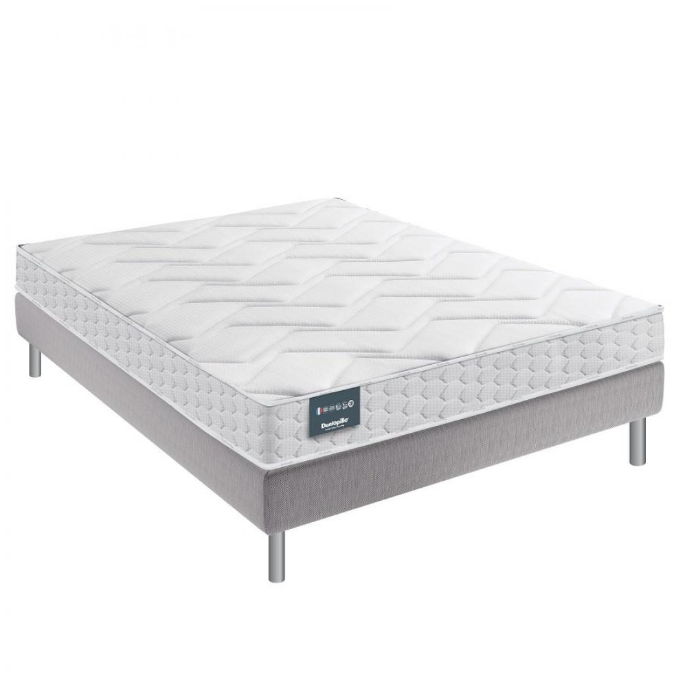 Ensemble Dunlopillo 140*200 cm EUGEN 1 18 cm matelas sommier déco jeu de 4 pieds gris