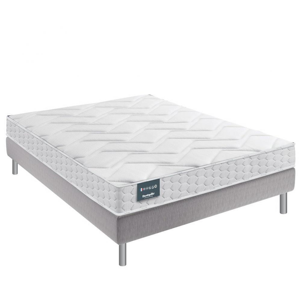 Ensemble Dunlopillo 140*200 cm EUGEN 2 20 cm matelas sommier déco jeu de 4 pieds gris