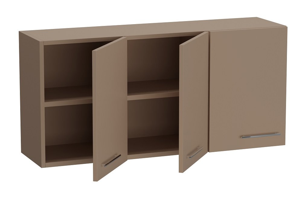 Ensemble de rangement pont 3 portes taupe mat largeur 280 cm