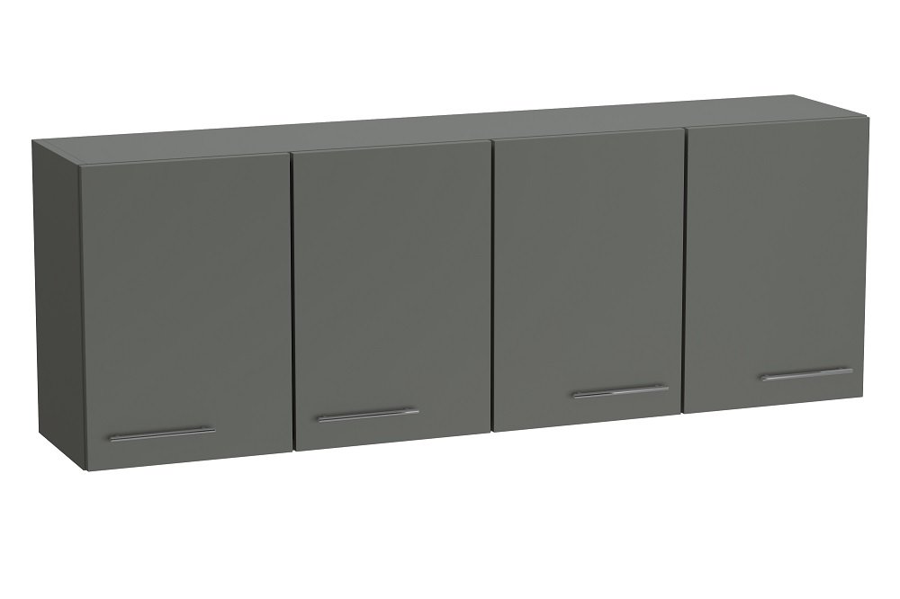 Ensemble de rangement pont 4 portes gris graphite mat largeur 370 cm