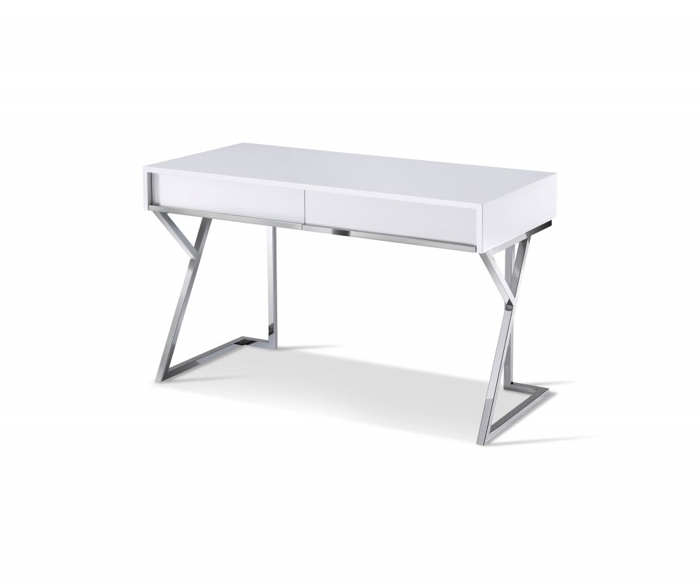 Table de bureau blanc laqué design pour bureau
