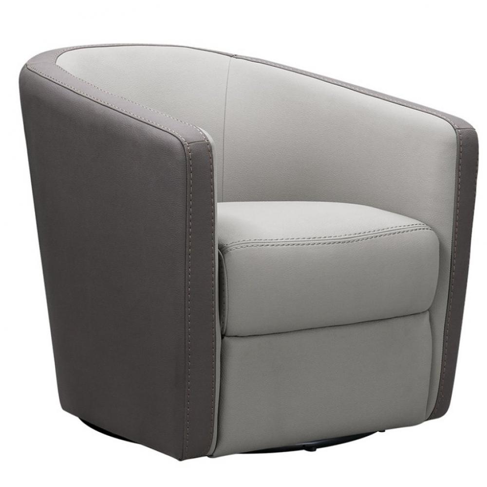 Fauteuil cabriolet tournant TIMBER micro grain gris perle & plomb