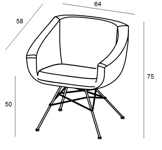 Fauteuil de réunion/salle à manger AIKO pied acier chromé SOFTLINE