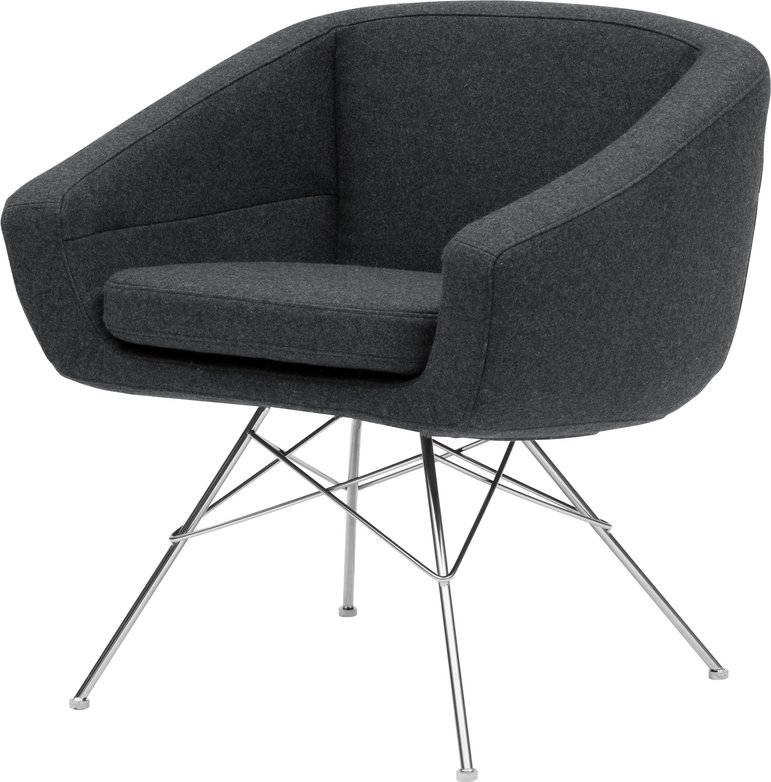 Fauteuil de réunion/salle à manger AIKO pied acier chromé SOFTLINE