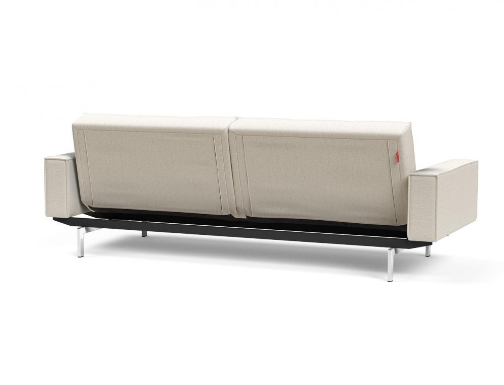 INNOVATION LIVING Canapé SPLITBACK pieds chromé avec accoudoirs convertible lit 115*210 cm tissu Bouclé Off White