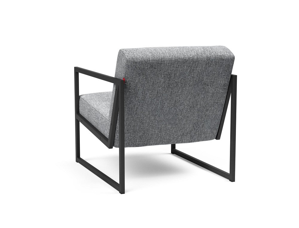  Chaise VIKKO accoudoirs  métal noir Tissu Twist Granite