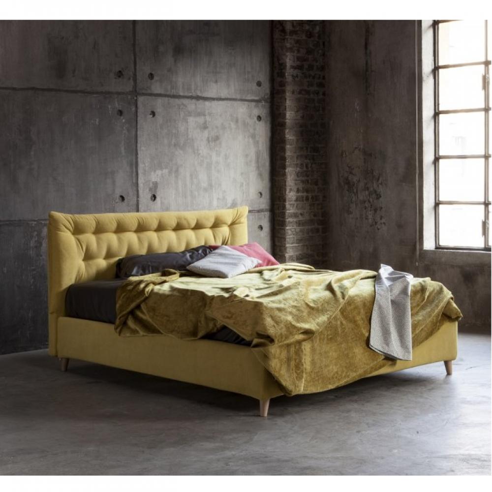 Lit coffre GLORIA couchage 160x200 cm Incanto moutarde