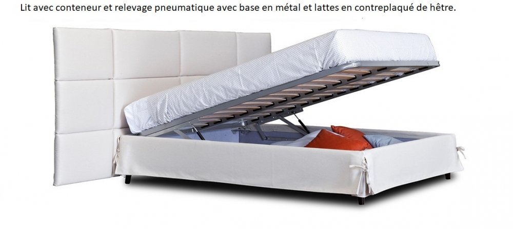 Lit coffre PORTOS couchage 90x200 cm Joint vert menthe