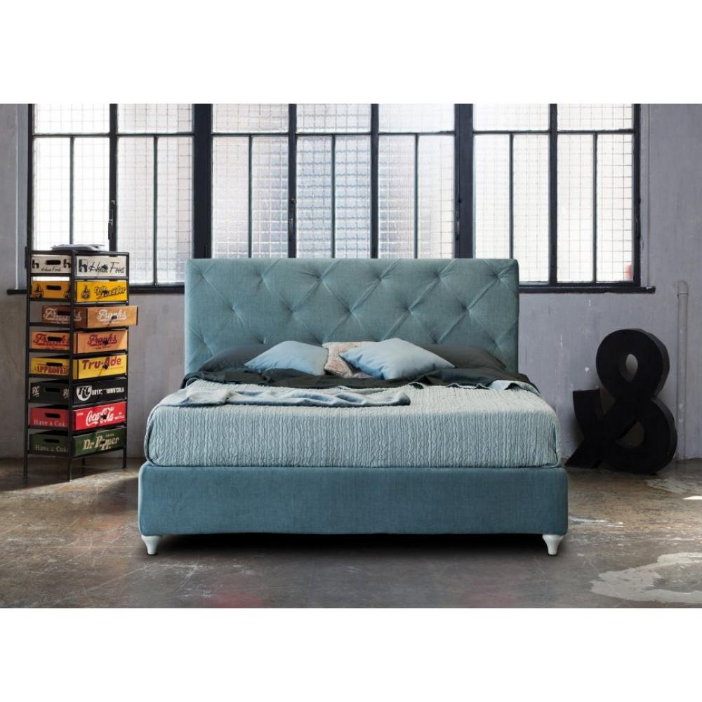 Lit coffre SAMIR couchage 160x190 cm Joint vert menthe