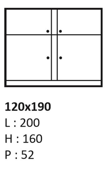 Lit relevable horizontal MELAMIX couchage 120x190cm 