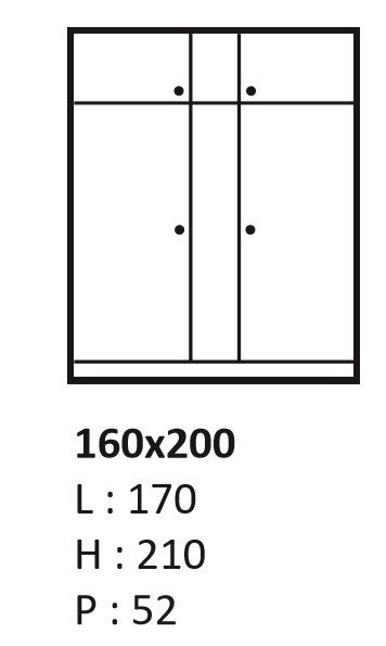 Lit relevable vertical MASTER couchage 160x200cm 