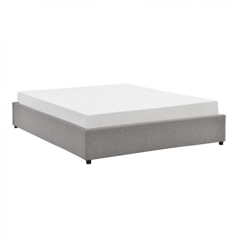 Lit DORRES 140x190cm sommier relevable gris clair