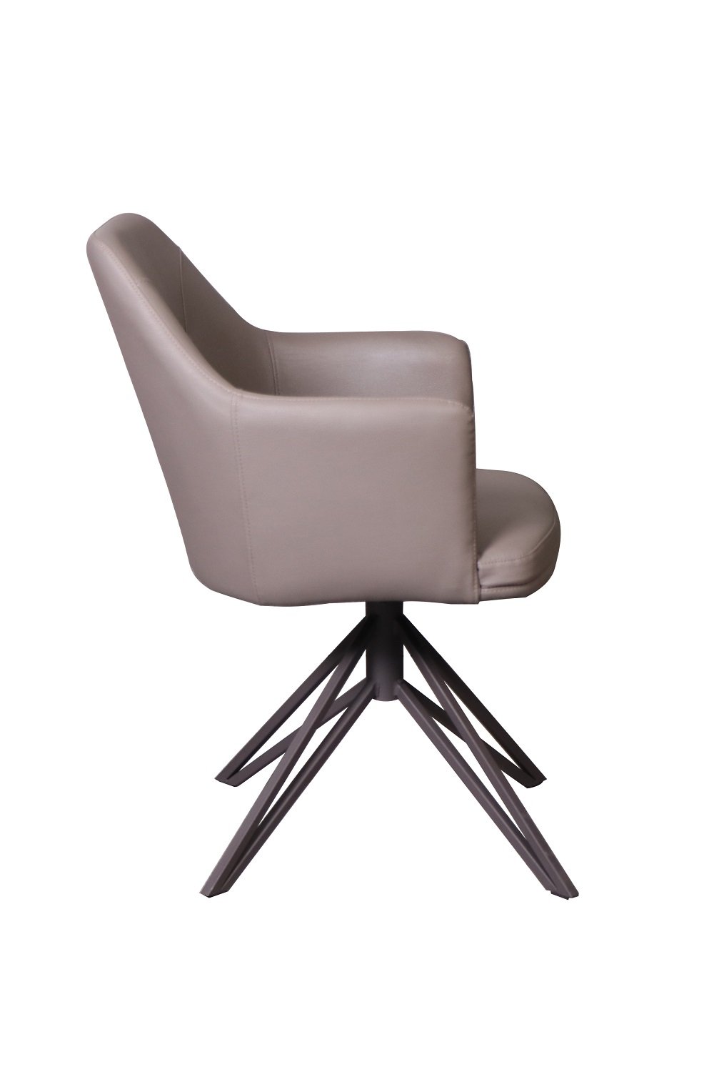 Lot de 2 chaise design CROSSWAY GREY pivotant à 180° assise simili cuir taupe